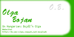 olga bojan business card
